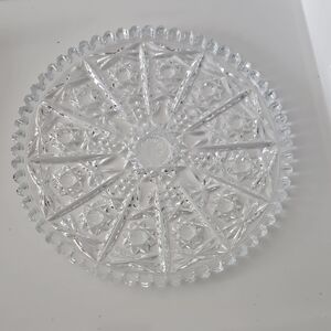 Elegant Vintage Crystal Plate Of American Brilliant Period (ABP)